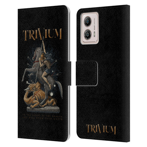 Trivium Graphics Dragon Slayer Leather Book Wallet Case Cover For Motorola Moto G53 5G
