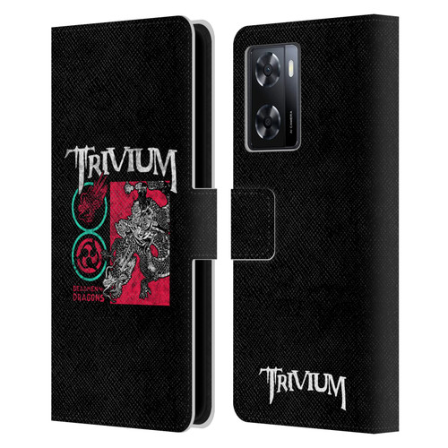Trivium Graphics Deadmen And Dragons Date Leather Book Wallet Case Cover For OPPO A57s