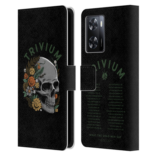 Trivium Graphics Skelly Flower Leather Book Wallet Case Cover For OPPO A57s