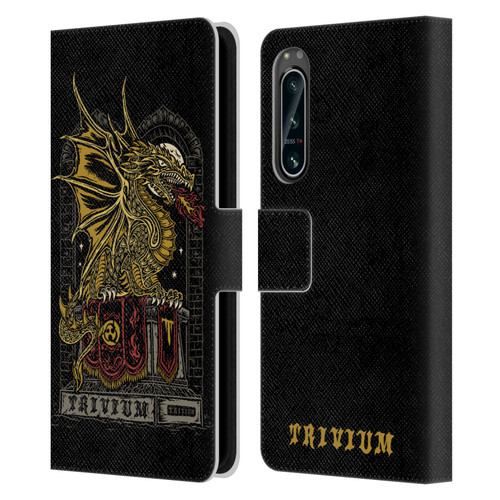 Trivium Graphics Big Dragon Leather Book Wallet Case Cover For Sony Xperia 5 IV