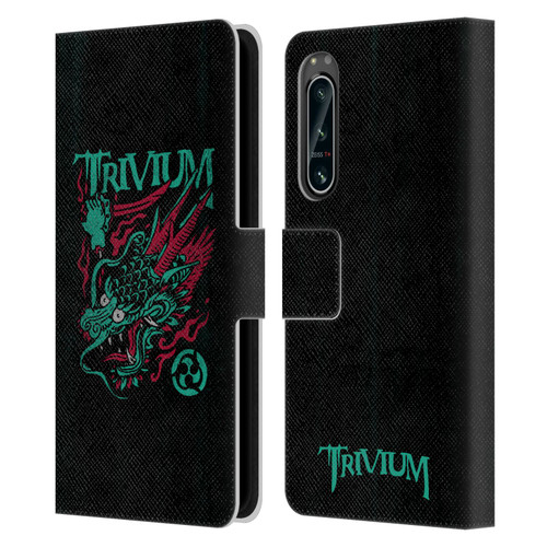 Trivium Graphics Screaming Dragon Leather Book Wallet Case Cover For Sony Xperia 5 IV