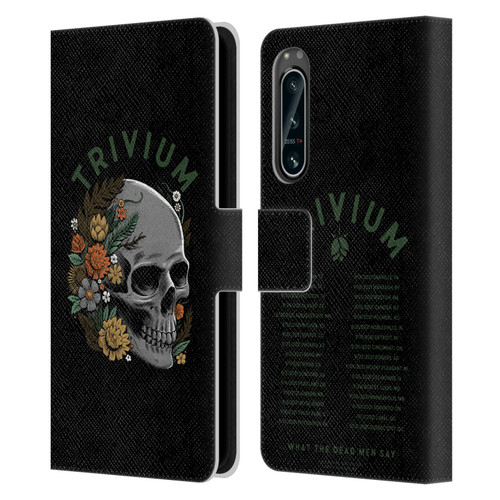 Trivium Graphics Skelly Flower Leather Book Wallet Case Cover For Sony Xperia 5 IV