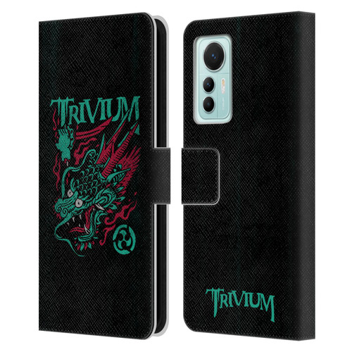 Trivium Graphics Screaming Dragon Leather Book Wallet Case Cover For Xiaomi 12 Lite