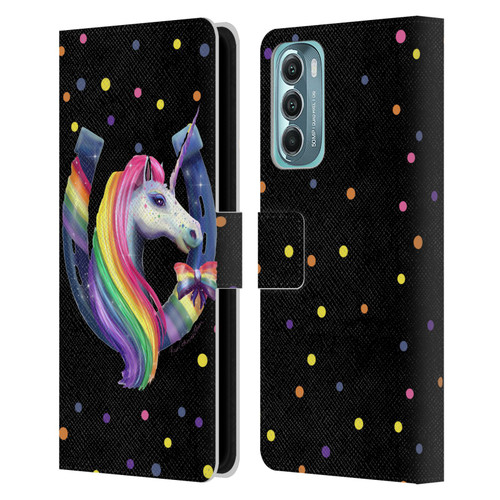 Rose Khan Unicorn Horseshoe Rainbow Leather Book Wallet Case Cover For Motorola Moto G Stylus 5G (2022)