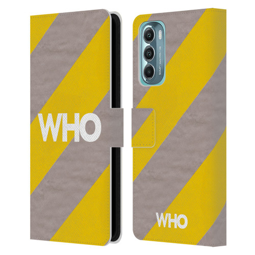 The Who 2019 Album Yellow Diagonal Stripes Leather Book Wallet Case Cover For Motorola Moto G Stylus 5G (2022)