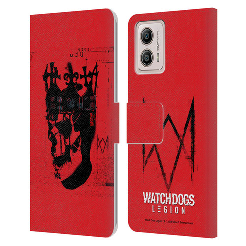 Watch Dogs Legion Street Art Ded Sec Skull Leather Book Wallet Case Cover For Motorola Moto G53 5G
