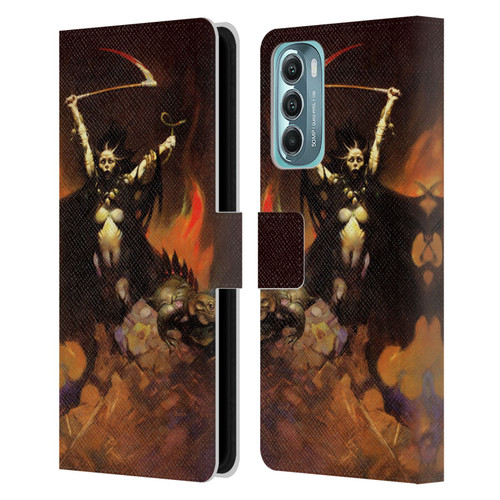 Frank Frazetta Fantasy Woman With A Scythe Leather Book Wallet Case Cover For Motorola Moto G Stylus 5G (2022)