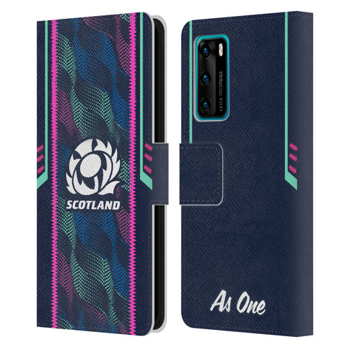 Scotland Rugby 2023/24 Crest Kit Wave Training Leather Book Wallet Case Cover For Huawei P40 5G