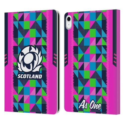Scotland Rugby 2023/24 Crest Kit Neon Training Leather Book Wallet Case Cover For Apple iPad 10.9 (2022)