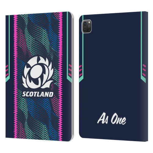 Scotland Rugby 2023/24 Crest Kit Wave Training Leather Book Wallet Case Cover For Apple iPad Pro 11 2020 / 2021 / 2022