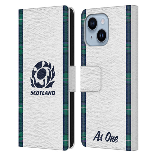 Scotland Rugby 2023/24 Crest Kit Away Leather Book Wallet Case Cover For Apple iPhone 14 Plus