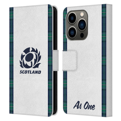Scotland Rugby 2023/24 Crest Kit Away Leather Book Wallet Case Cover For Apple iPhone 14 Pro