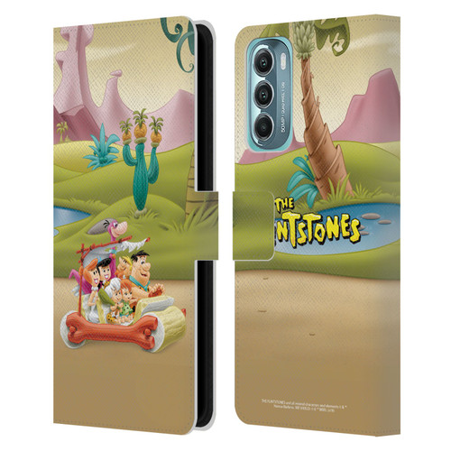 The Flintstones Characters Stone Car Leather Book Wallet Case Cover For Motorola Moto G Stylus 5G (2022)