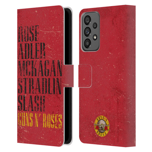 Guns N' Roses Vintage Names Leather Book Wallet Case Cover For Samsung Galaxy A73 5G (2022)