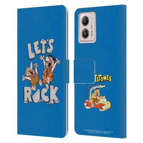 The Flintstones Graphics Fred And Barney Leather Book Wallet Case Cover For Motorola Moto G53 5G