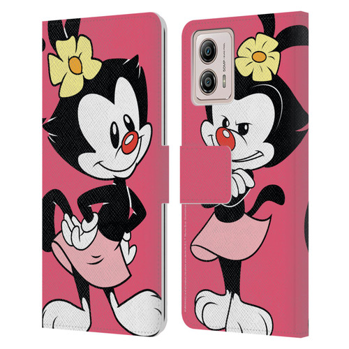 Animaniacs Graphics Dot Leather Book Wallet Case Cover For Motorola Moto G53 5G