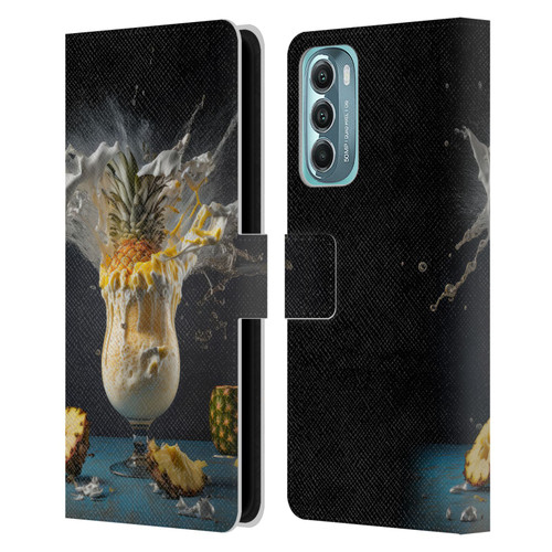 Spacescapes Cocktails Piña Colada Pop Leather Book Wallet Case Cover For Motorola Moto G Stylus 5G (2022)