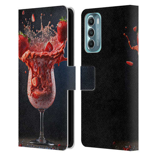 Spacescapes Cocktails Strawberry Infusion Daiquiri Leather Book Wallet Case Cover For Motorola Moto G Stylus 5G (2022)