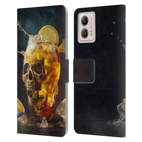Spacescapes Cocktails Long Island Ice Tea Leather Book Wallet Case Cover For Motorola Moto G53 5G