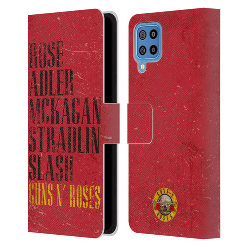 Guns N' Roses Vintage Names Leather Book Wallet Case Cover For Samsung Galaxy F22 (2021)