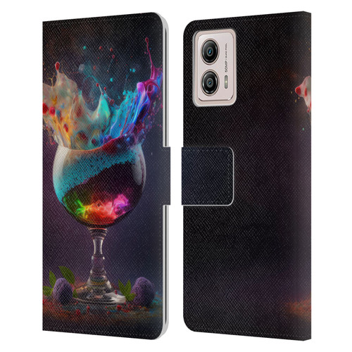 Spacescapes Cocktails Universal Magic Leather Book Wallet Case Cover For Motorola Moto G53 5G