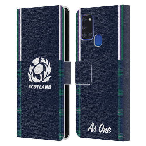 Scotland Rugby 2023/24 Crest Kit Home Leather Book Wallet Case Cover For Samsung Galaxy A21s (2020)