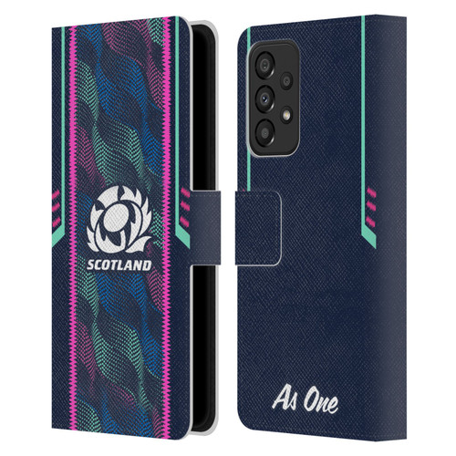 Scotland Rugby 2023/24 Crest Kit Wave Training Leather Book Wallet Case Cover For Samsung Galaxy A33 5G (2022)