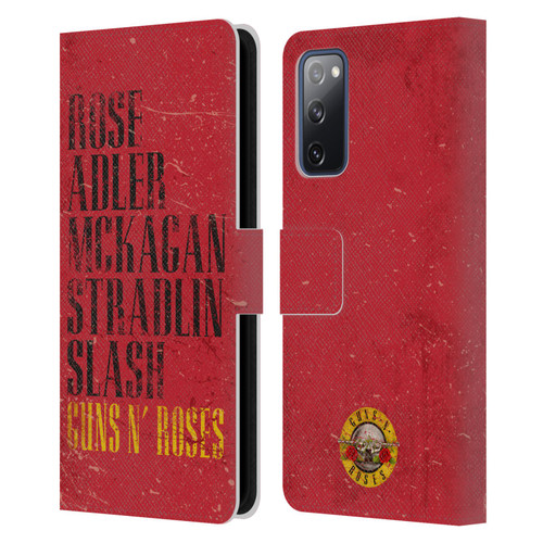 Guns N' Roses Vintage Names Leather Book Wallet Case Cover For Samsung Galaxy S20 FE / 5G