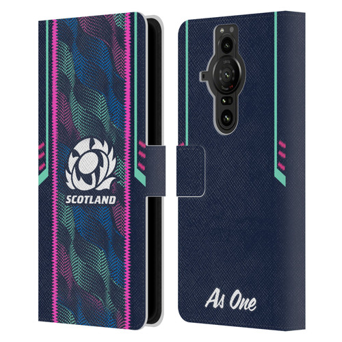 Scotland Rugby 2023/24 Crest Kit Wave Training Leather Book Wallet Case Cover For Sony Xperia Pro-I