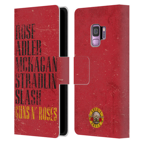 Guns N' Roses Vintage Names Leather Book Wallet Case Cover For Samsung Galaxy S9