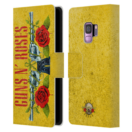 Guns N' Roses Vintage Pistols Leather Book Wallet Case Cover For Samsung Galaxy S9