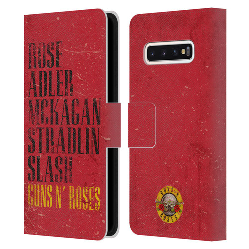 Guns N' Roses Vintage Names Leather Book Wallet Case Cover For Samsung Galaxy S10