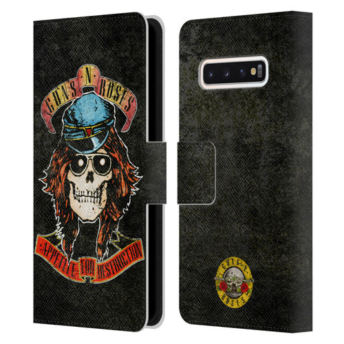 Guns N' Roses Vintage Rose Leather Book Wallet Case Cover For Samsung Galaxy S10