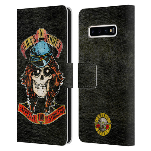 Guns N' Roses Vintage Rose Leather Book Wallet Case Cover For Samsung Galaxy S10+ / S10 Plus