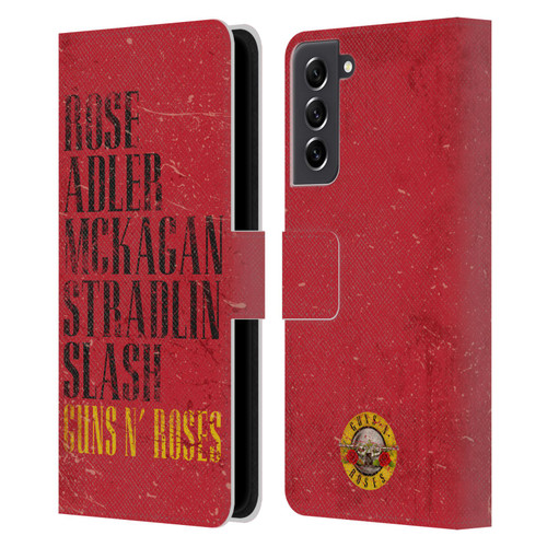 Guns N' Roses Vintage Names Leather Book Wallet Case Cover For Samsung Galaxy S21 FE 5G