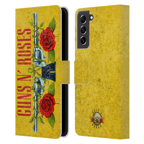 Guns N' Roses Vintage Pistols Leather Book Wallet Case Cover For Samsung Galaxy S21 FE 5G