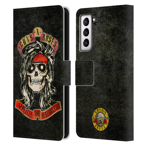 Guns N' Roses Vintage McKagan Leather Book Wallet Case Cover For Samsung Galaxy S21 5G