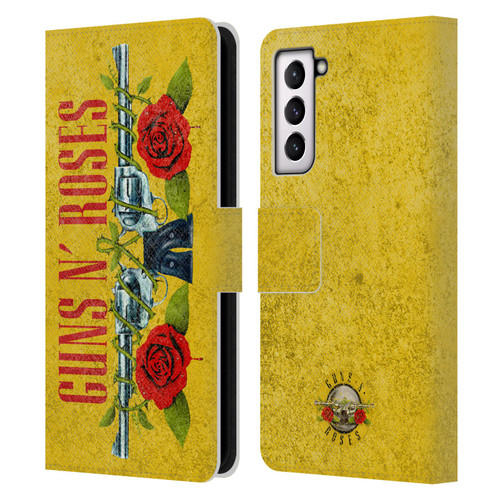 Guns N' Roses Vintage Pistols Leather Book Wallet Case Cover For Samsung Galaxy S21 5G