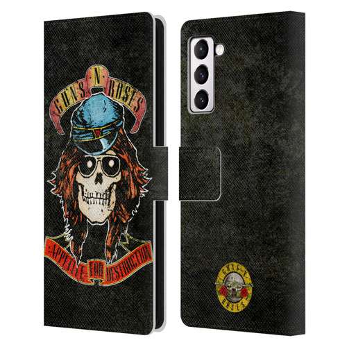 Guns N' Roses Vintage Rose Leather Book Wallet Case Cover For Samsung Galaxy S21+ 5G
