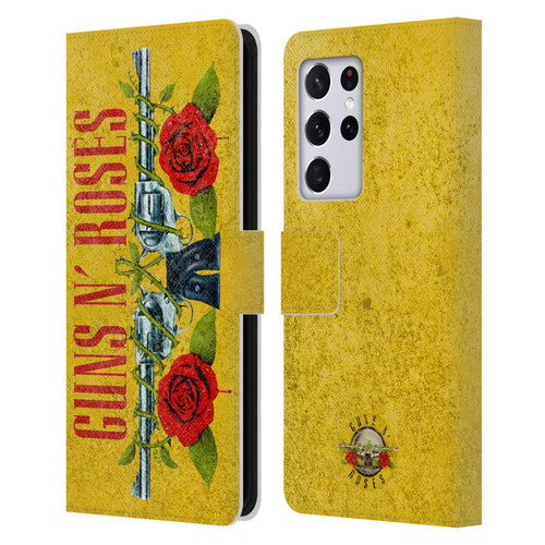 Guns N' Roses Vintage Pistols Leather Book Wallet Case Cover For Samsung Galaxy S21 Ultra 5G
