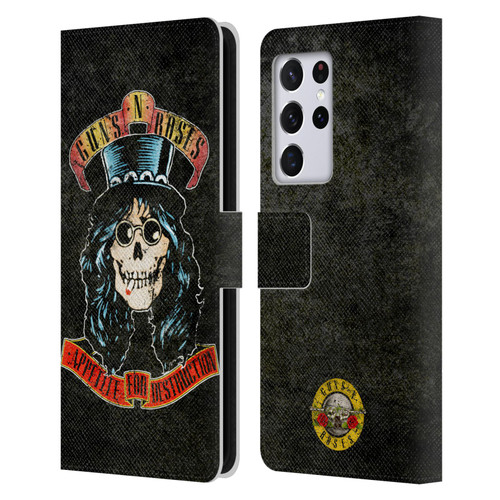 Guns N' Roses Vintage Slash Leather Book Wallet Case Cover For Samsung Galaxy S21 Ultra 5G