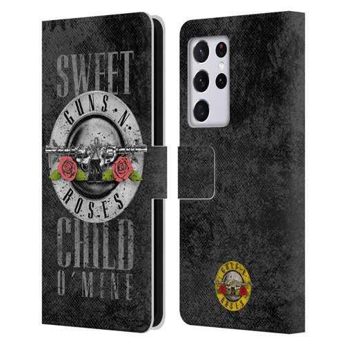 Guns N' Roses Vintage Sweet Child O' Mine Leather Book Wallet Case Cover For Samsung Galaxy S21 Ultra 5G