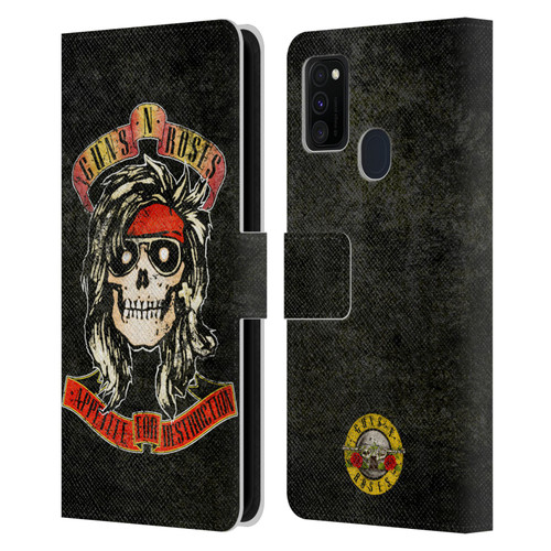 Guns N' Roses Vintage McKagan Leather Book Wallet Case Cover For Samsung Galaxy M30s (2019)/M21 (2020)