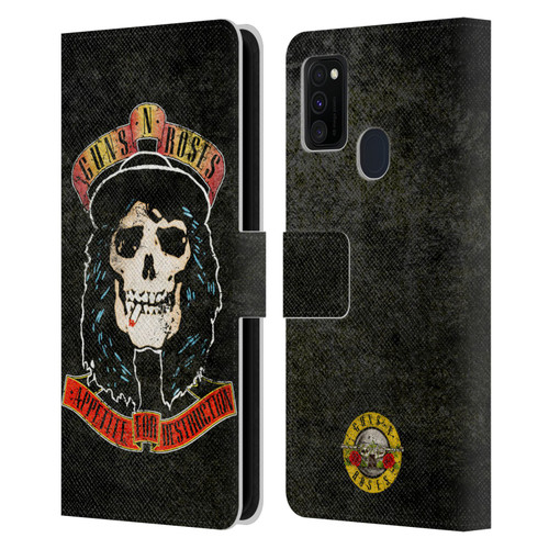 Guns N' Roses Vintage Stradlin Leather Book Wallet Case Cover For Samsung Galaxy M30s (2019)/M21 (2020)