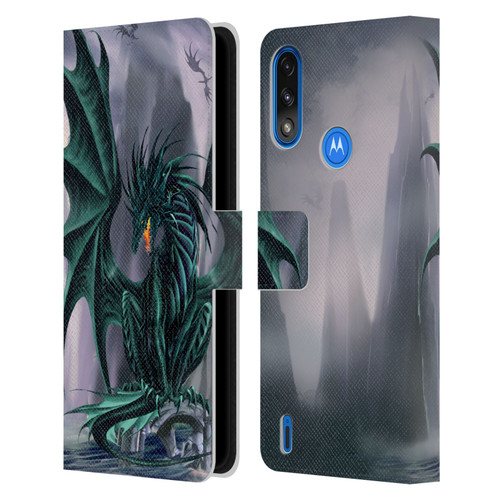 Ruth Thompson Dragons Jade Leather Book Wallet Case Cover For Motorola Moto E7 Power / Moto E7i Power