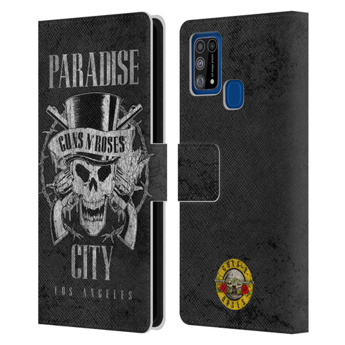 Guns N' Roses Vintage Paradise City Leather Book Wallet Case Cover For Samsung Galaxy M31 (2020)