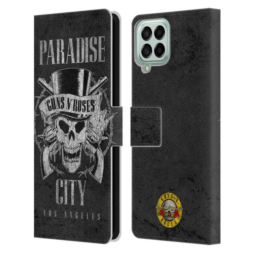 Guns N' Roses Vintage Paradise City Leather Book Wallet Case Cover For Samsung Galaxy M33 (2022)