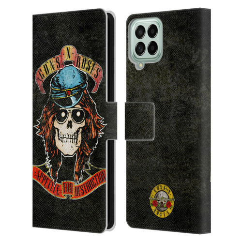 Guns N' Roses Vintage Rose Leather Book Wallet Case Cover For Samsung Galaxy M53 (2022)