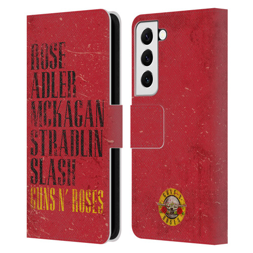 Guns N' Roses Vintage Names Leather Book Wallet Case Cover For Samsung Galaxy S22 5G