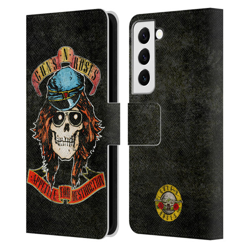 Guns N' Roses Vintage Rose Leather Book Wallet Case Cover For Samsung Galaxy S22 5G